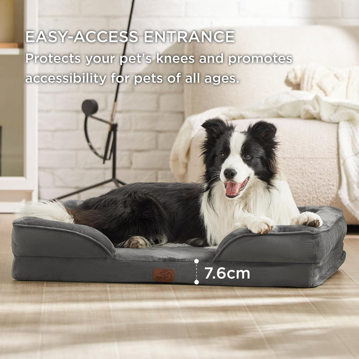 BEDSURE orthopädisches Hundebett Ergonomisches Hundesofa - 89x63 cm Hundecouch mit eierförmiger Kist