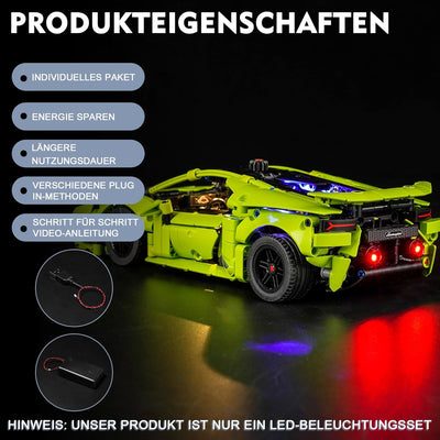 Licht-Kit für Lego 42161 Lamborghini Huracán Tecnica (Kein Lego-Modell), Led Beleuchtungs Set Kompat