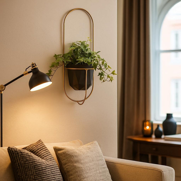 Pflanzregal Wand - Blumenhalter Hängend - aus Metall, Moderne Wand Deko für Wohnzimmer, Jugendzimmer