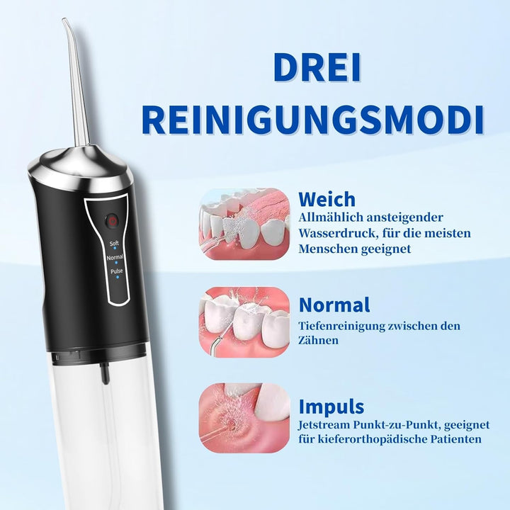 Munddusche Kabellos Zahndusche, Water Flosser Zahnreinigung für Teeth Zwischenräume, Irrigator Zähne