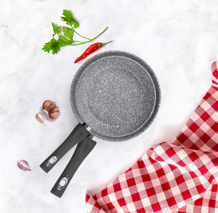 Aeternum Madame Petravera 3.0 Pfannenset aus Aluminium, induktionsgeeignet, 24/28 cm Bis Padelle Mad