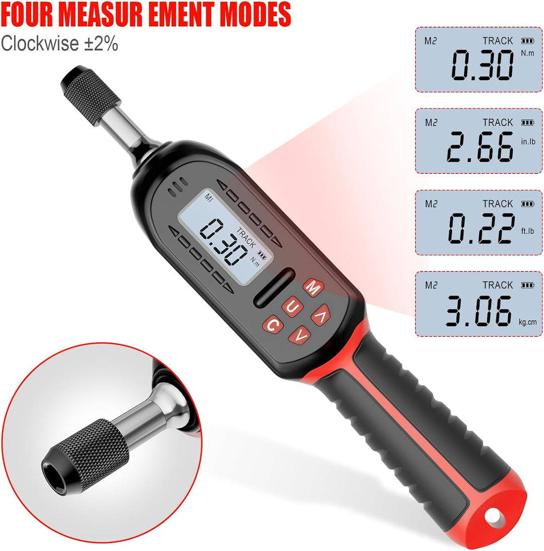 VANPO Digitaler Drehmomentschraubendreher 1/4'', 0.3-6Nm Drehmoment Schraubendreher Einstellbar, Sch