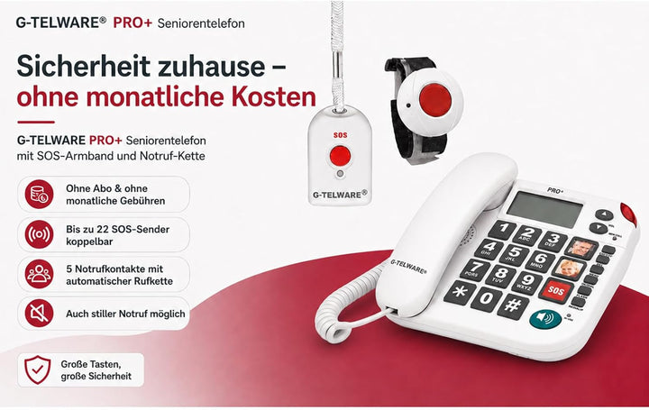 PRO (Weltneuheit) Silence SOS Technik/SOSParam.einstellb./2026er Modell Haus Notruf Seniorentelefon