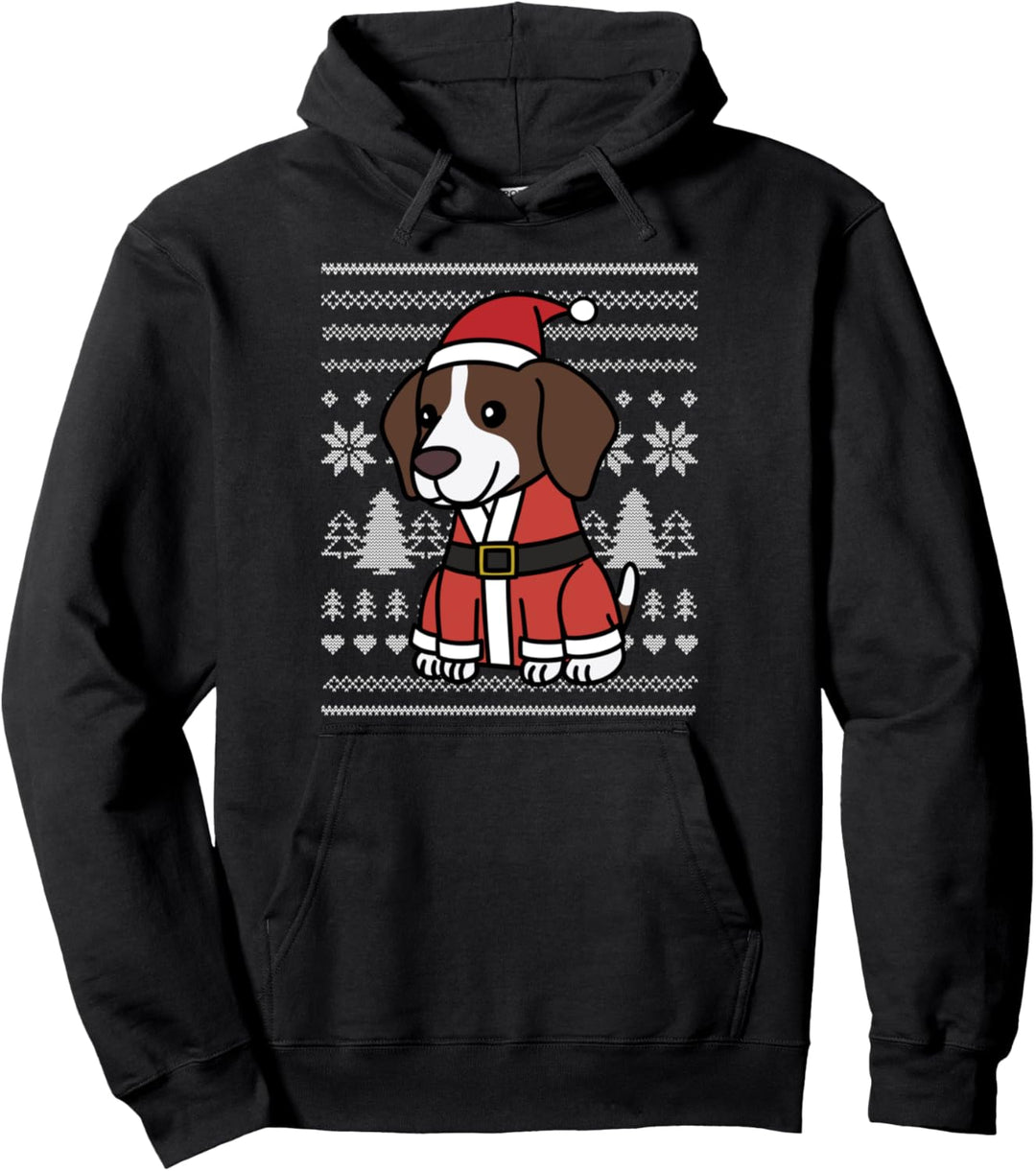 Cartoon Deutsch Kurzhaar Weihnachten Hund Pullover Hoodie
