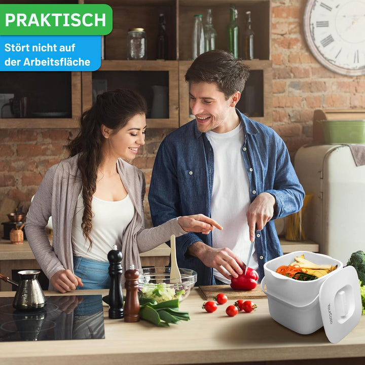 YourCasa® Biomülleimer Küche - 7L - Komposteimer Küche für alltäglichen Biomüll Behälter - Spülmasch