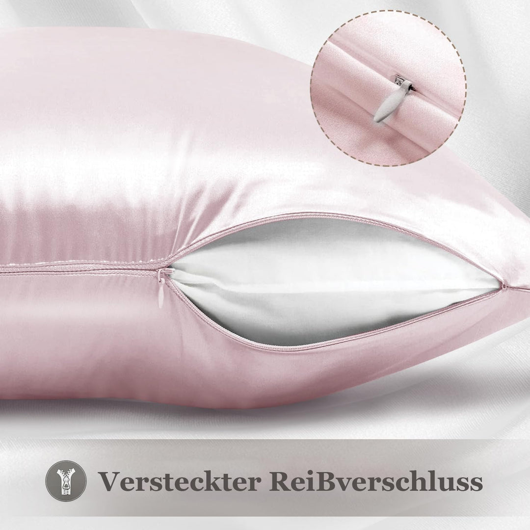 Adubor 100% Seidenkissenbezug 40x40cm für Haar und Haut, mit verstecktem Reissverschluss, beide Seit