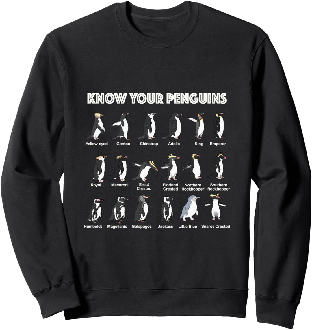 Know Your Penguins Pinguin Antarktis Vögel Tiere Marine Sweatshirt