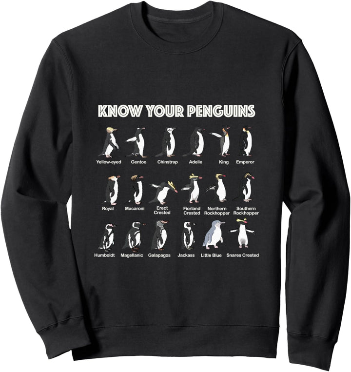 Know Your Penguins Pinguin Antarktis Vögel Tiere Marine Sweatshirt