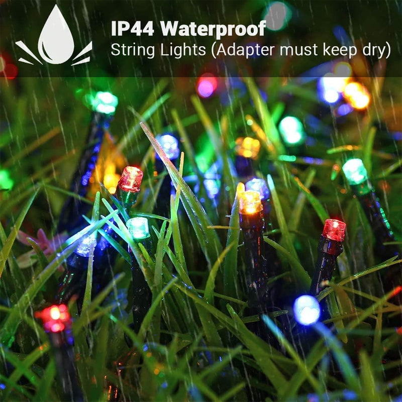 BrizLabs Weihnachten Deko Lichterkette, 15M 100 LED Outdoor Lichterkette mit Steckdose Wasserdicht W