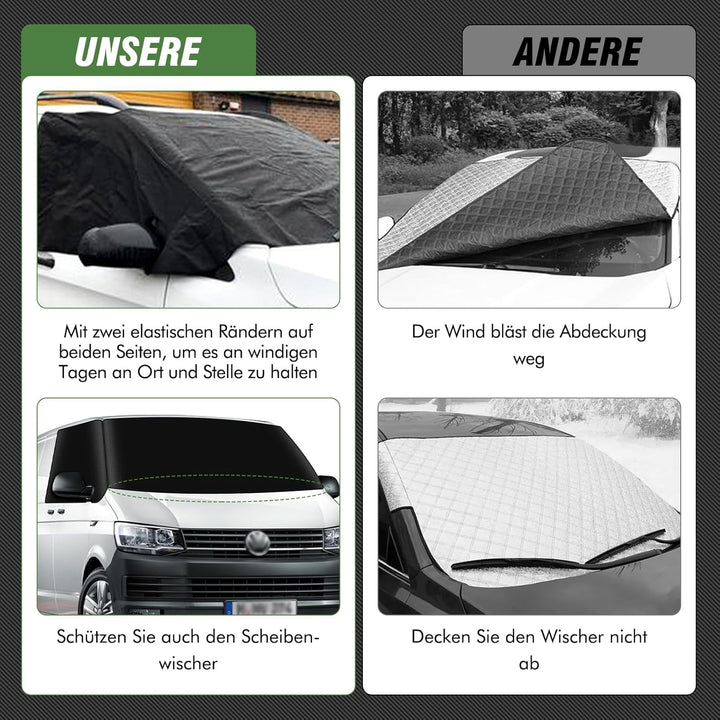 MaxEarn für VW T4 Auto Windschutzscheiben Abdeckung, 600D Wasserdicht Sonnenschutz Frontscheibe Ther