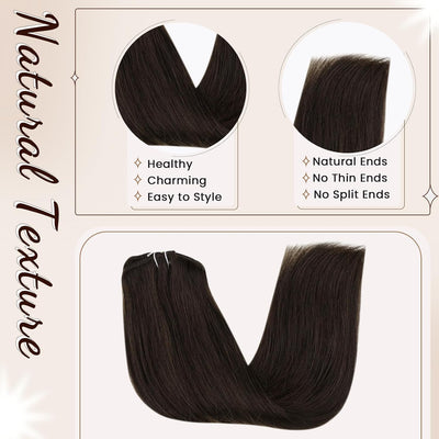 Hetto Clip in Extensions Echthaar Braun Extensions Clip in Echthaar Remy Clip in Haarverlangerung Ex