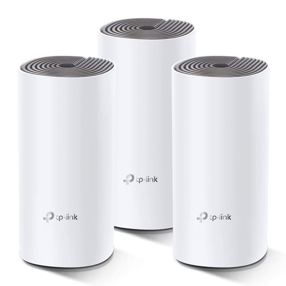 TP-Link Deco E4 Mesh WLAN Set (3er Pack), AC1200 Dual Band Router & Repeater (Reichweite bis zu 370m