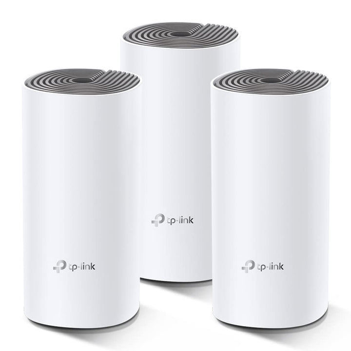TP-Link Deco E4 Mesh WLAN Set (3er Pack), AC1200 Dual Band Router & Repeater (Reichweite bis zu 370m