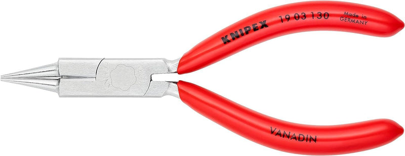 Knipex Rundzange mit Schneide (Schmuckbiegezange) verchromt, mit Kunststoff überzogen 130 mm 19 03 1