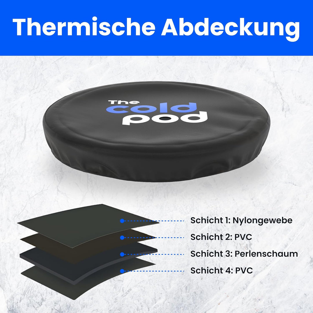 Eisbad Tonne für Athleten mit Abdeckung, 75cm tragbares Ice Bath tub für Kryotherapie, The Cold Pod