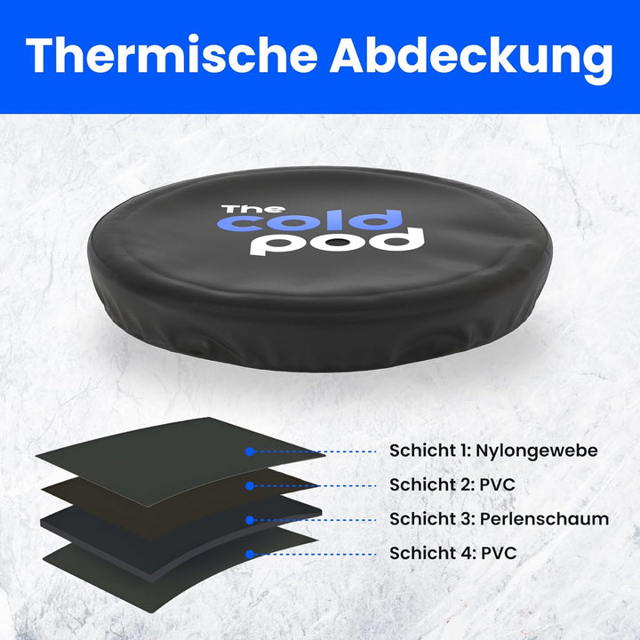 Eisbad Tonne für Athleten mit Abdeckung, 75cm tragbares Ice Bath tub für Kryotherapie, The Cold Pod