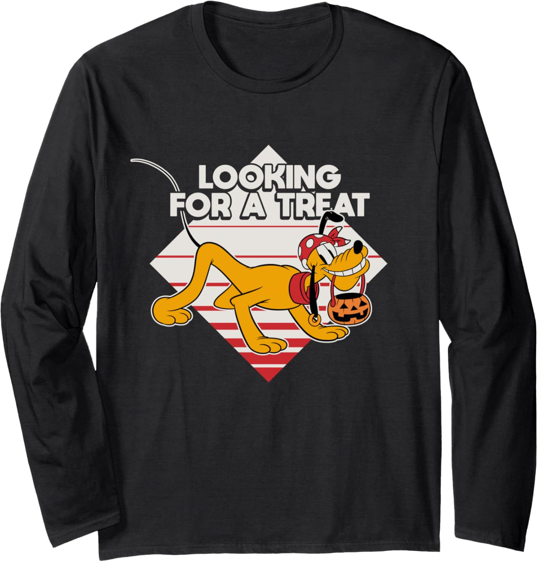 Disney Pluto Looking for a Treat Jack-O'-Lantern Halloween Langarmshirt