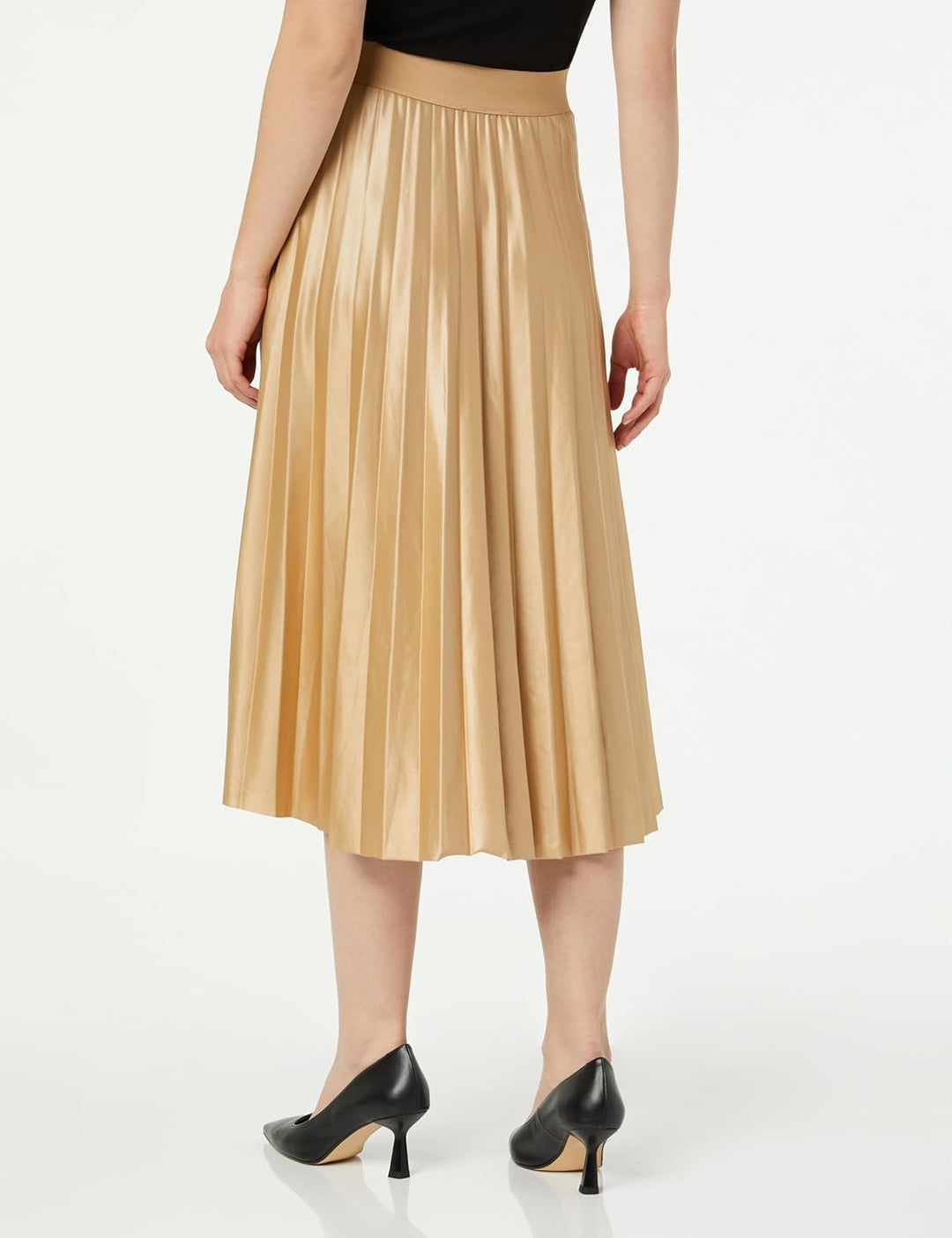 Vila Female Midirock Plissee XS Beige, XS Beige