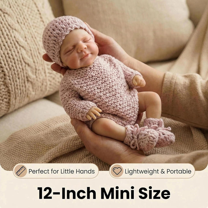 Zero pam Reborn Baby Vollsilikon Lebensecht-30CM Echt Silikon Baby Mädchen, Lebensechte Babypuppen W