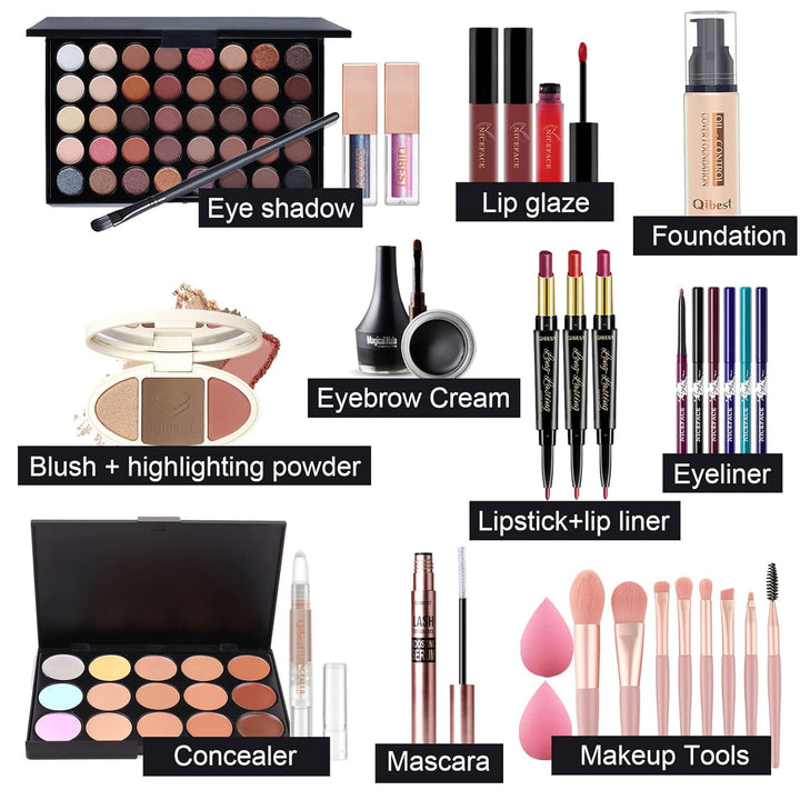Professionelles Make-up Sets, MKNZOME 32St Schminkset Schminkkoffer Mädchen Gefüllt Frauen Makeup Pa