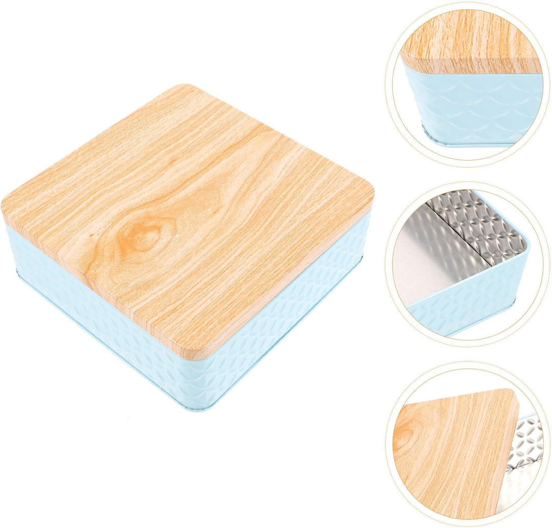 Healvian Keksdose Eckig Weissblech 6.00Cm Hoch Metall Gebäckdose Mit Deckel Für Snacks Süssigkeiten