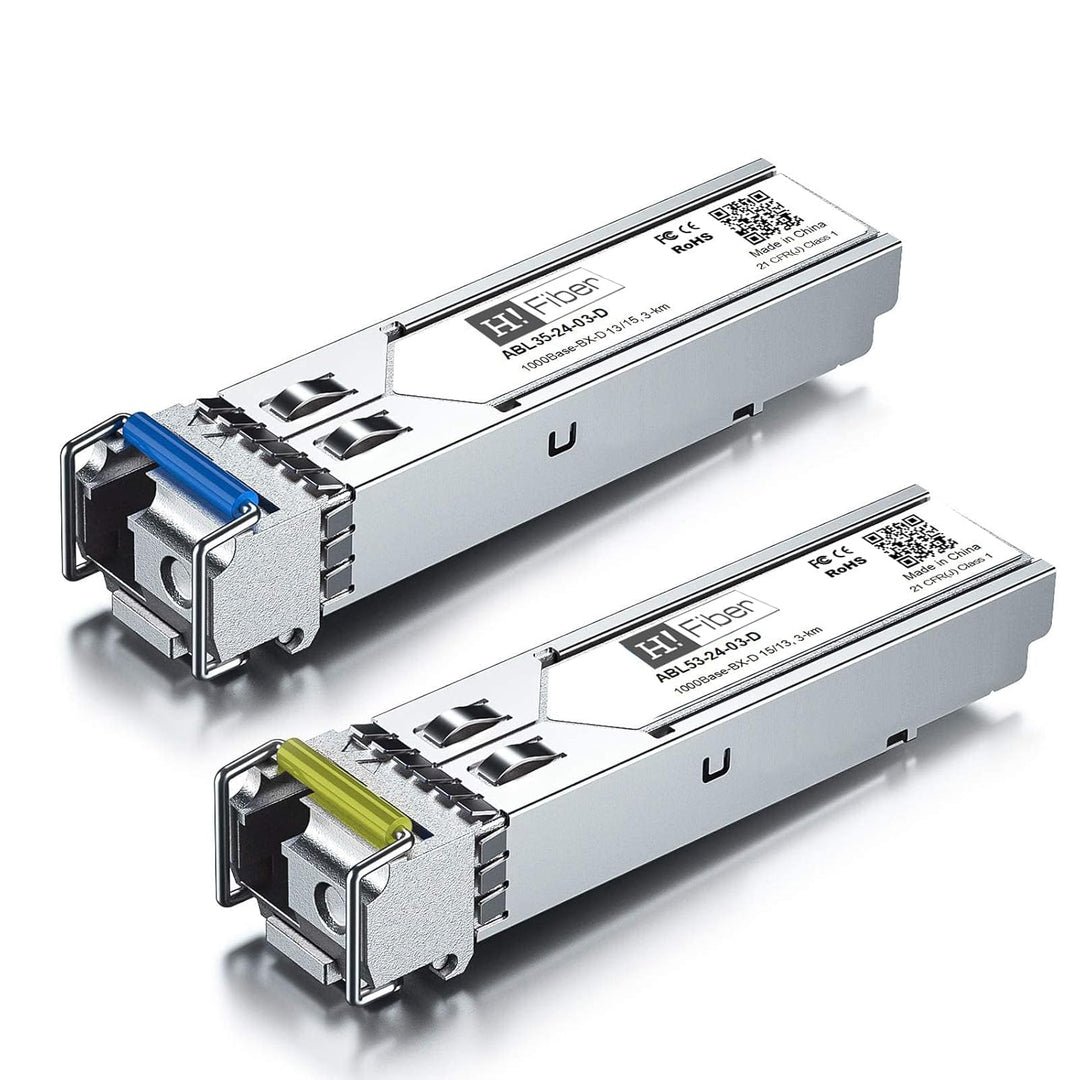 H!Fiber.com 1.25G SFP Bidi Transceiver, 1000Base-BIDI 1550nm/1310nm SMF, a Paar Single-Mode SFP Modu
