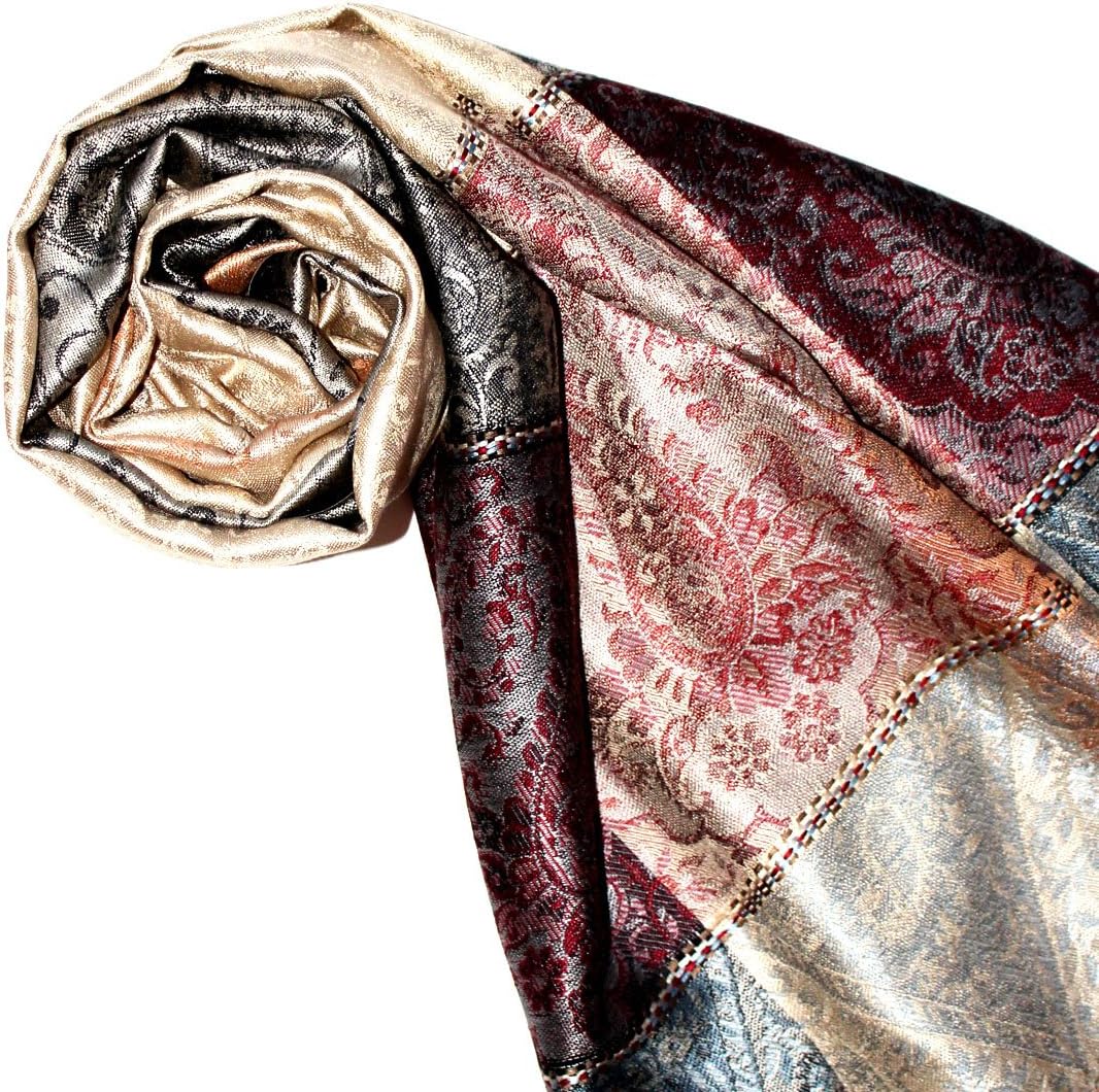 Lorenzo Cana Pashmina Damenschal Schaltuch jacquard gewebt aus 100% Seide, 70 cm x 190 cm Paisleymus