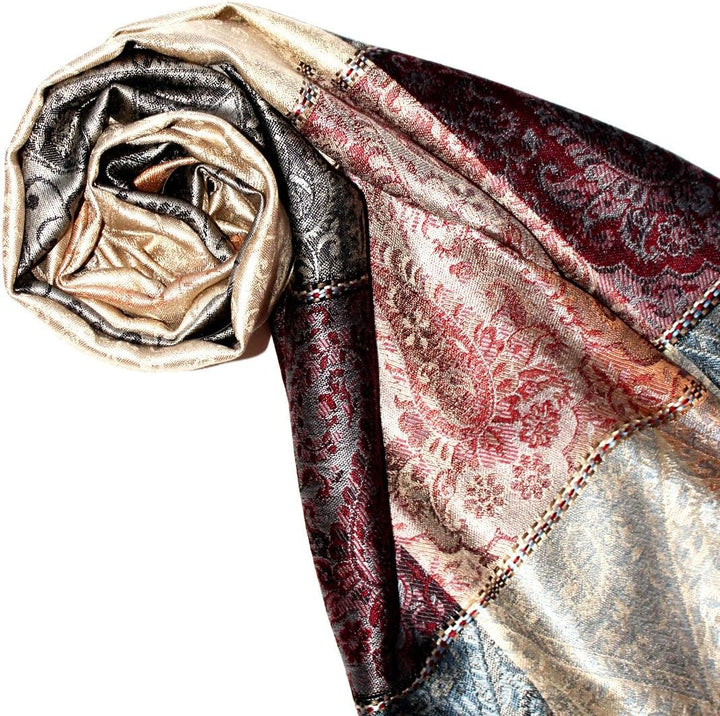 Lorenzo Cana Pashmina Damenschal Schaltuch jacquard gewebt aus 100% Seide, 70 cm x 190 cm Paisleymus