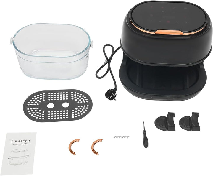 Air Fryer Heissluftfritteuse Glas 4L, Ölfrei Fritteuse mit Touch Display, 1350W, Timer &amp; Temperaturr