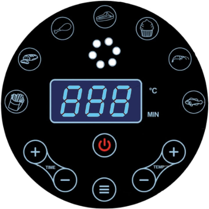 Heissluft Fritteuse ECO-AIR-PROFI DC-1400W schwarz, digitales Touch-Bedienfeld ohne Fett für leckere