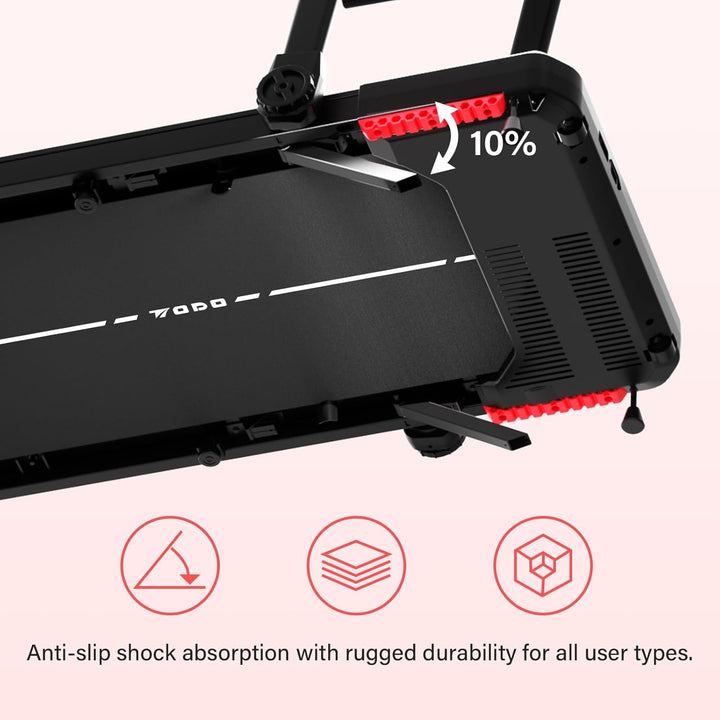 TODO Laufband für Zuhause mit 10% Neigung, 1-12km/h Walking Pad klappbar, 3.5HP Schreibtisch Treadmi