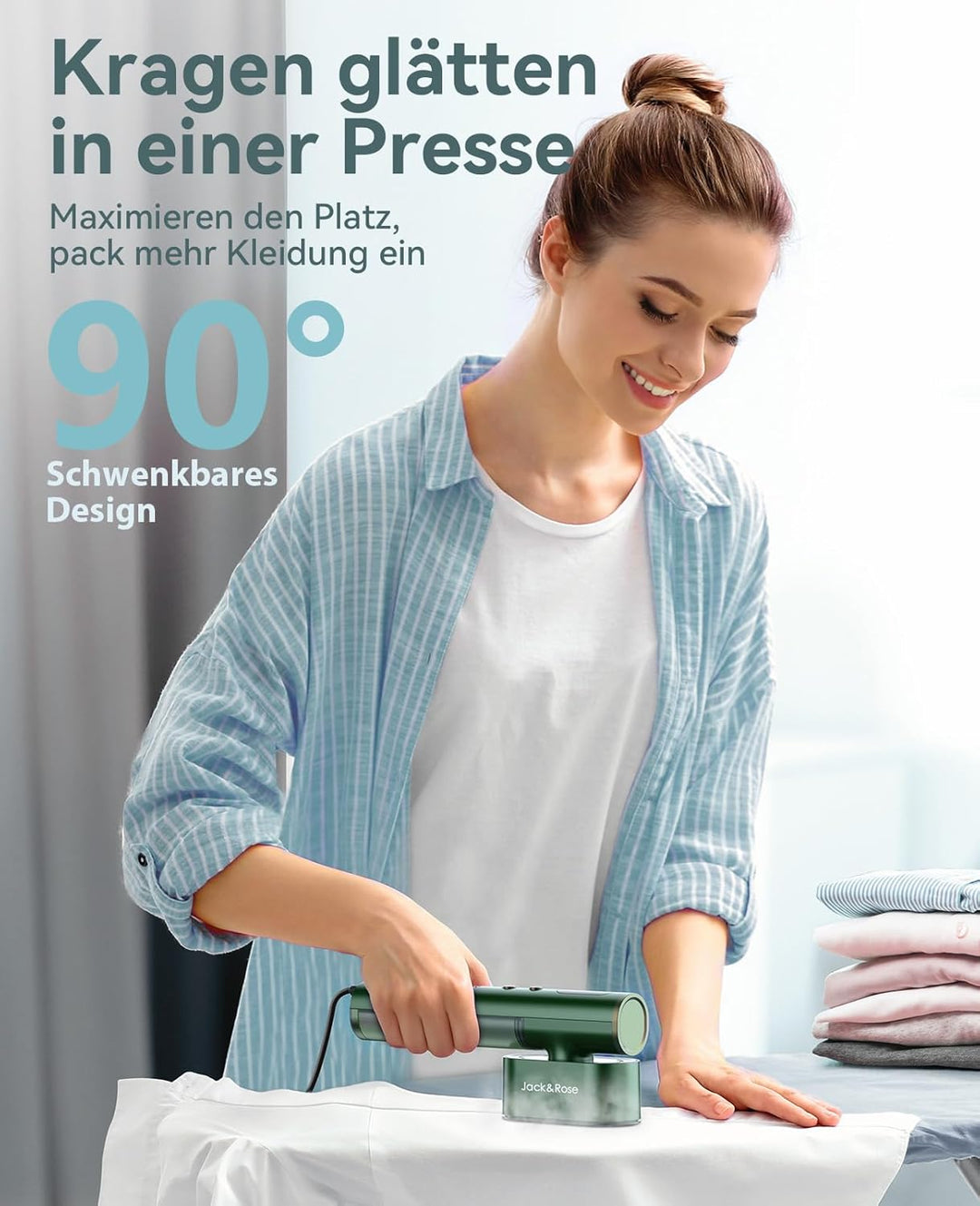 Reise Dampfglätter mit weltweiter Spannung 100-240V Tragbare Steamer für Kleidung, 2-in-1 Reisebügel
