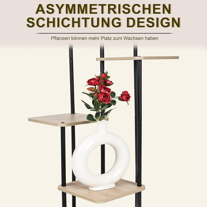 Ribelli 5 Etagen Pflanzenständer, Blumenständer 106 cm, Blumentreppe Blumenregal Pflanzentreppe aus