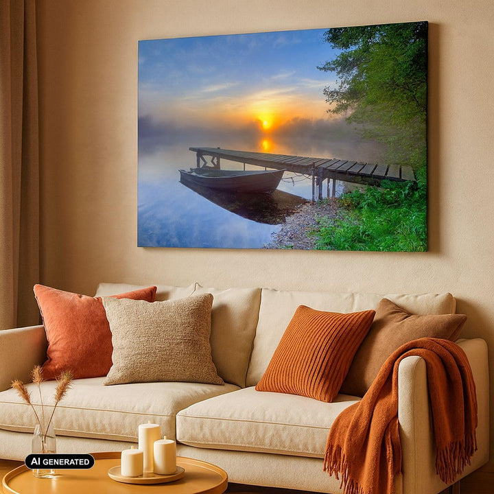Bilder auf Leinwand Landschaft Meer Sommer Sonne Leinwandbild 70x50cm Wandbilder Dekoration Wohnzimm