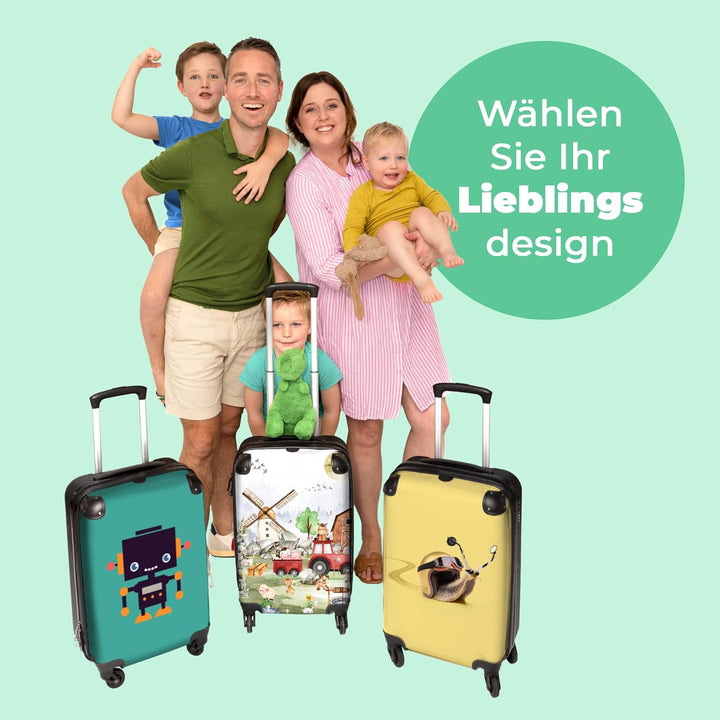 NoBoringSuitcases.com® Kinderkoffer Jungs Koffer Kinder Jungen Trolley Handgepäck Reisekoffer mit Ro