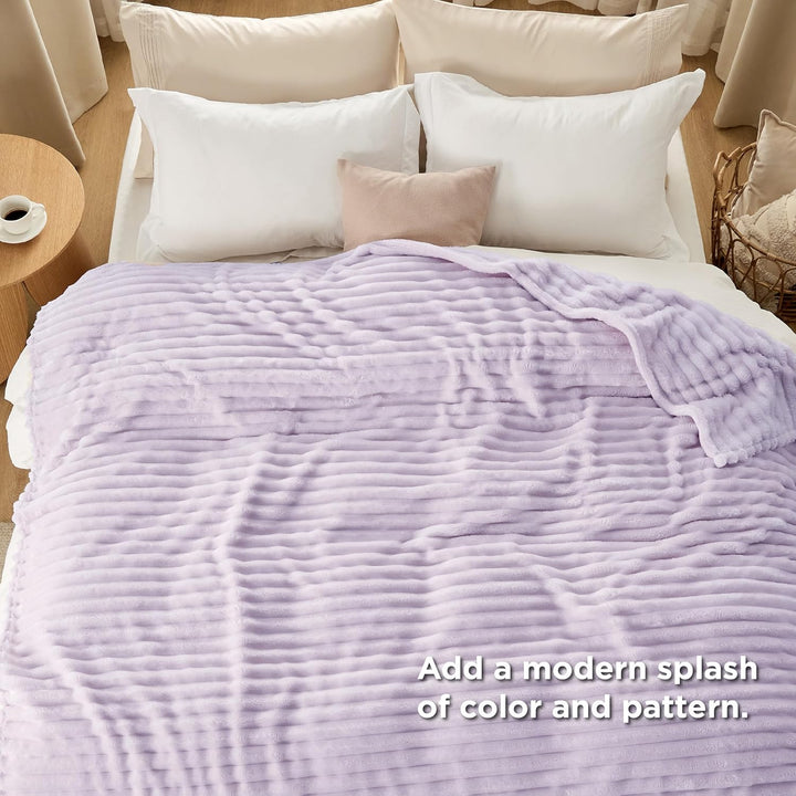BEDSURE Kuscheldecke Flauschig - Wolldecke & Fleecedecke, Sofadecke, Weiche Warme Grobe Korddecke fü