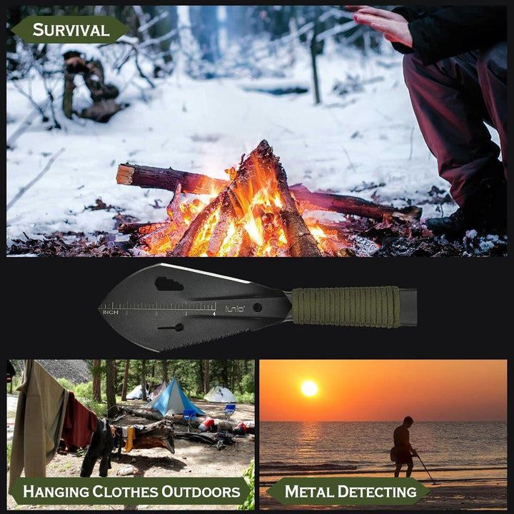 iunio Hiking Trowel, Camping, Backpacking, Portable Shovel, Multitool, Ultralight Camp Tool, with Ca