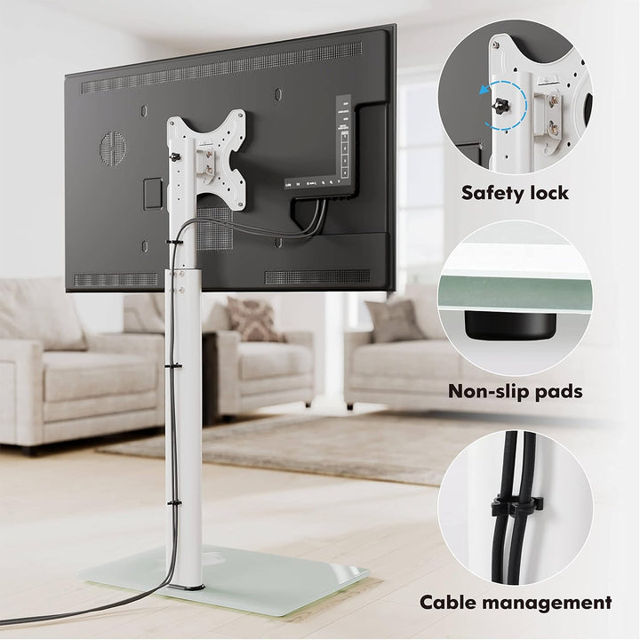 FITUEYES TV Ständer TV Bodenständer Standfuss Fernsehstand höhenverstellbar schwenkbar neigbar für 1