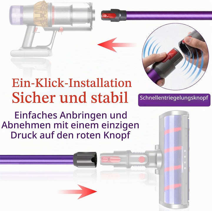 Verlängerungsrohr kompatibel mit Dyson V15 V11 V10 V8 V7, Quick-Release-Verlängerungsrohr 74 cm Ersa