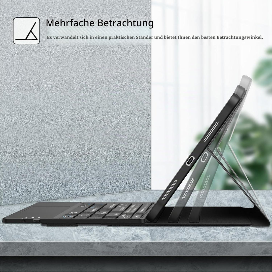Fintie Tastatur Hülle für iPad 10. Generation 2022, mit magnetisch Abnehmbarer Deutscher und Touchpa