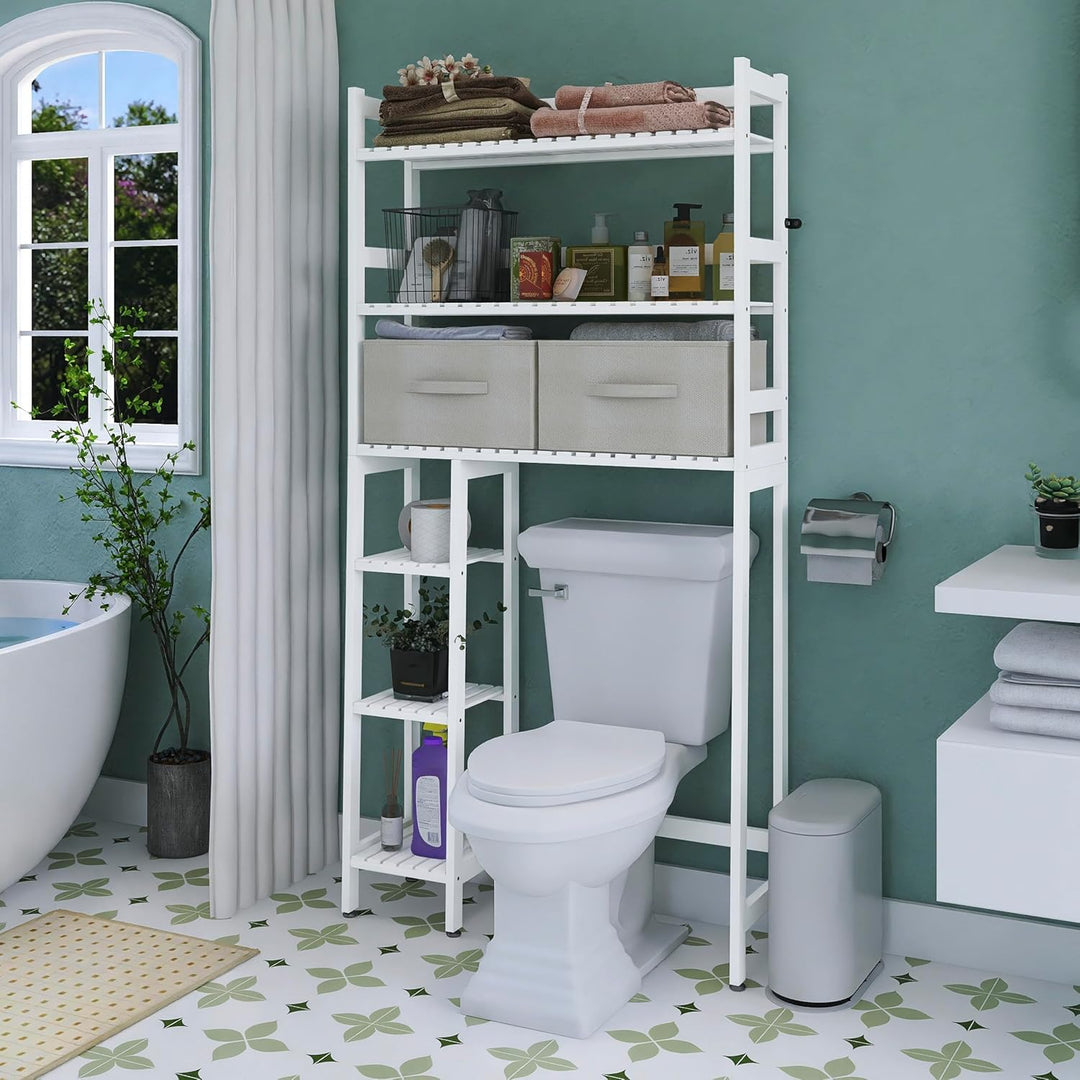 SMIBUY über der Toilette Aufbewahrung mit Schubladen, grossem platzsparenden Ständer im Badezimmer,