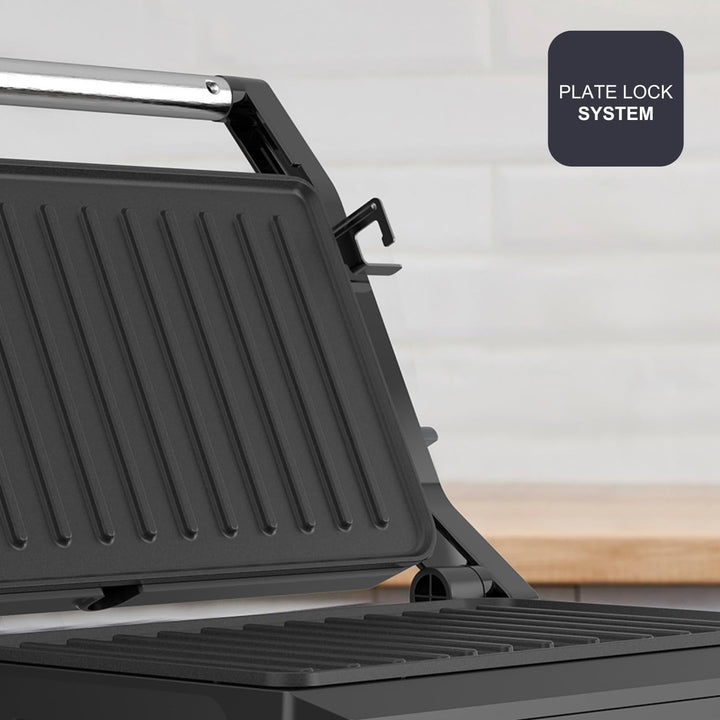 Black+Decker – Grill BXGR1001E | 1000W | 180°-Öffnung | Platten 23×14,5 cm | Antihaft PFOA-frei | Sc