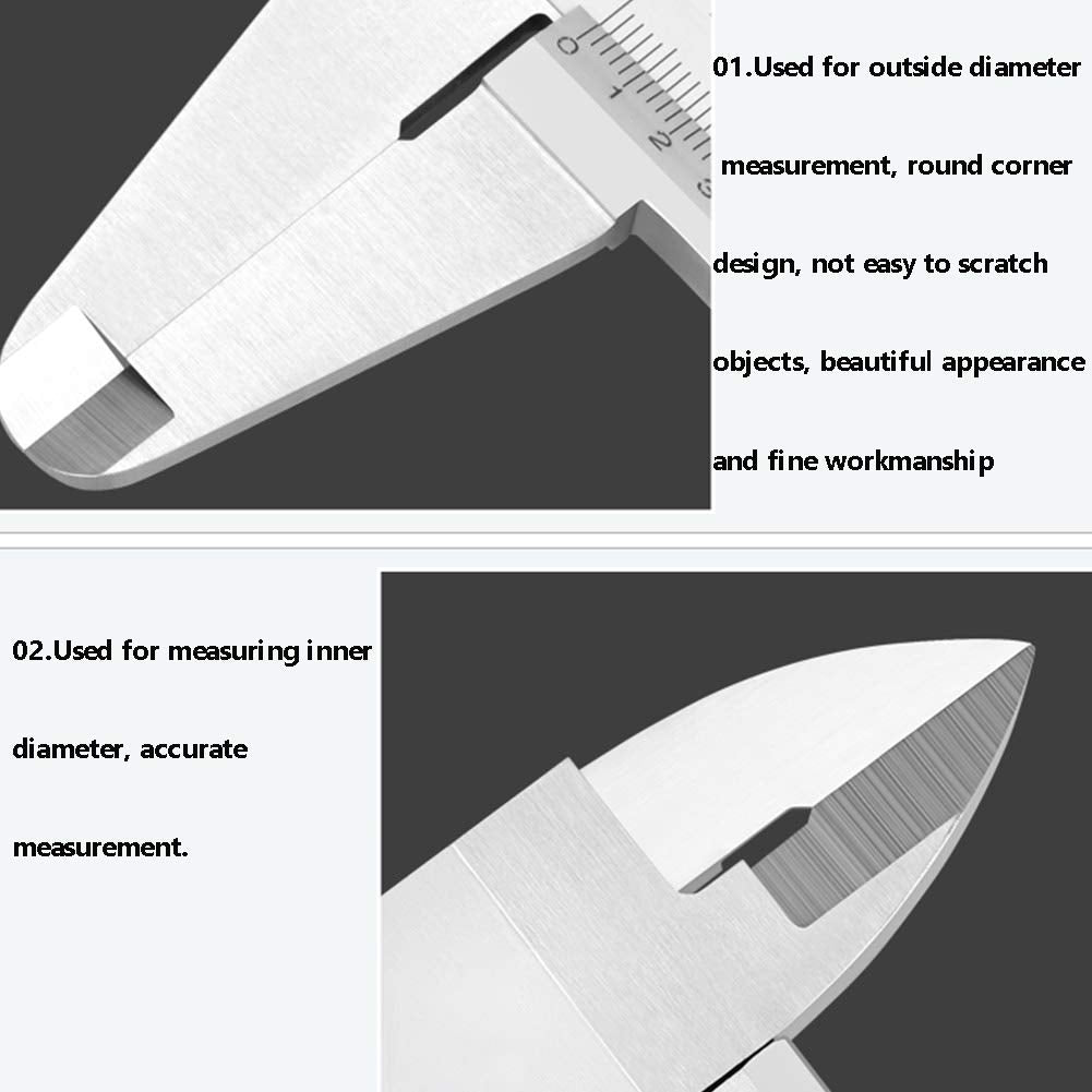 0-200 mm Messschieber,Kohlenstoffreicher Stahl Präzisions Messschieber mit hoher Messgenauigkeit zum