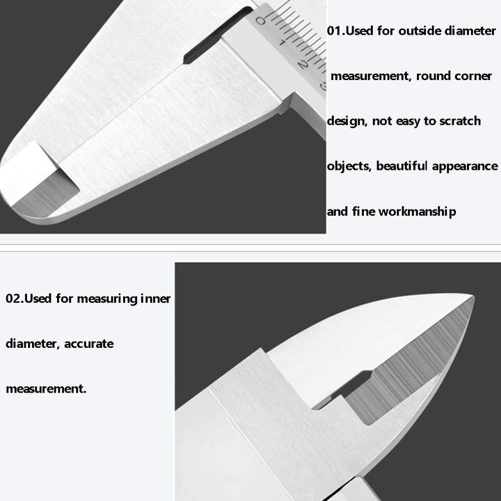 0-200 mm Messschieber,Kohlenstoffreicher Stahl Präzisions Messschieber mit hoher Messgenauigkeit zum