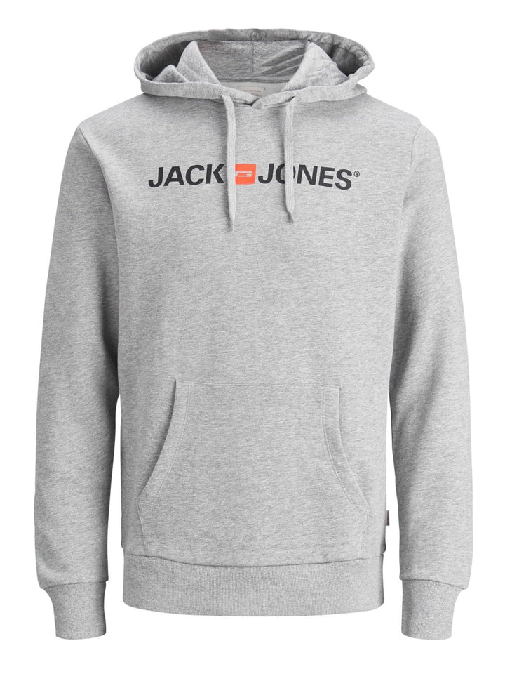 JACK & JONES Male Kapuzenpullover Logo Kapuzenpullover XS Light Grey Melange, XS Light Grey Melange