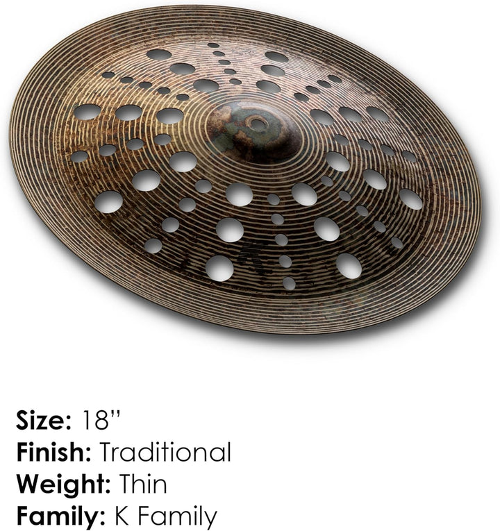 Zildjian K Custom Series - 18" Special Dry Trash China Cymbal Brown 18 Zoll, 18 Zoll