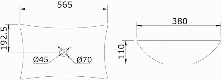 Mai & Mai: Aufsatzwaschbecken Brüssel910 aus Keramik, eckig, mit Nano-Beschichtung Weiss | Modell Br
