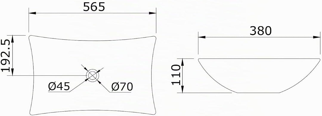 Sogood Brüssel910 Aufsatzwaschbecken, Keramik, weiss inkl. Nano-Versiegelung