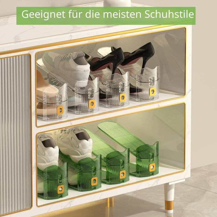 Transparente Schuhstapler 6 Stück schuhstapler platzsparend Platzsparender Schuhorganizer für den Sc
