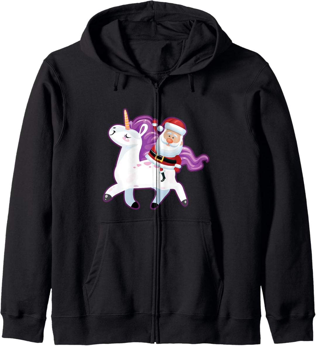 Weihnachtsmann ein Einhorn befreien Weihnachten Kinder Mädchen Jungen Kapuzenjacke